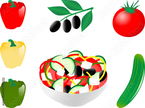 Vector illustration of greek salad