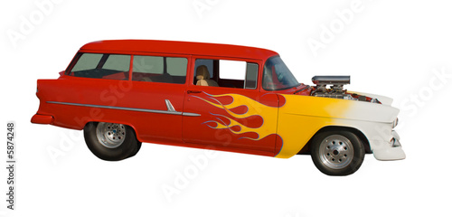 flamed wagon hotrod