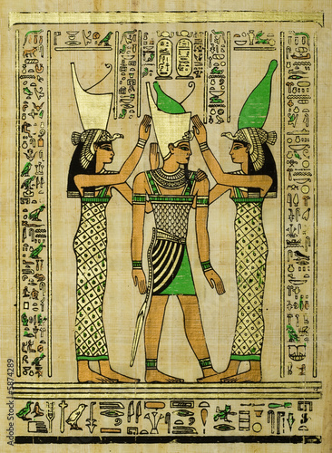 Fotografie Egyptian papyrus with ceremonial ornament
