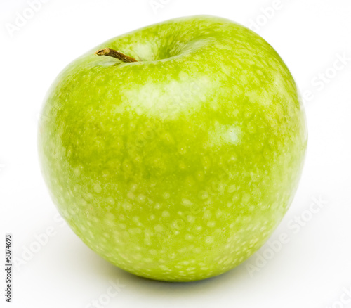 Fresh green apple at white background