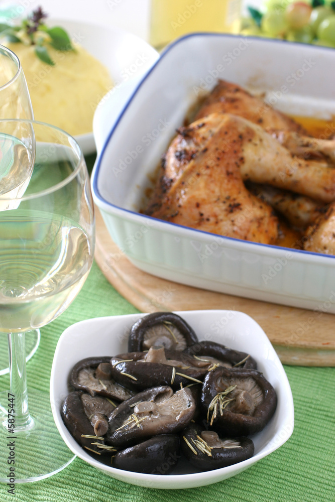 Lightly pan fried Chinese mushrooms with rosemary Lightly pan fried Chinese mushrooms with rosemary