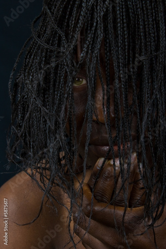 African American woman portrait with dreadlocks,  photo