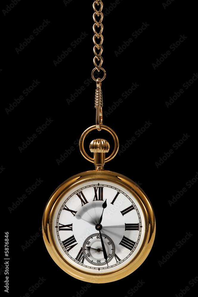 Gold pocket watch with motion blur on the hands Gold pocket watch with motion blur on the hands