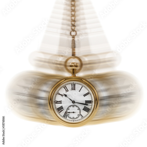 Concept image depicting Time and Motion on a white background.