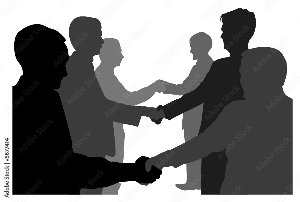 shaking hands business partners vector