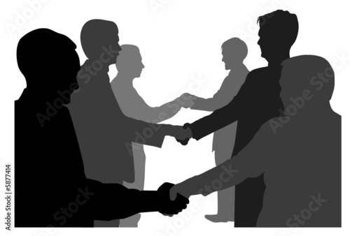 shaking hands business partners vector