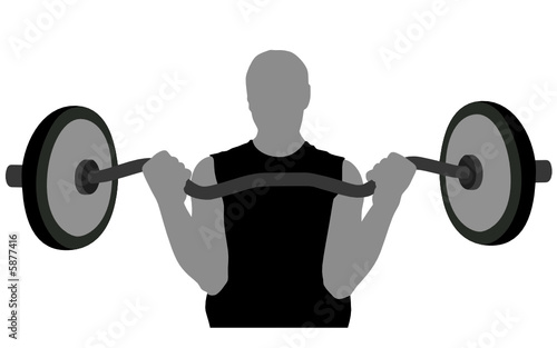 gym man with barbell vector