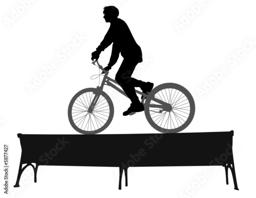 biker on bench vector