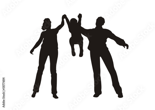 family with child up vector