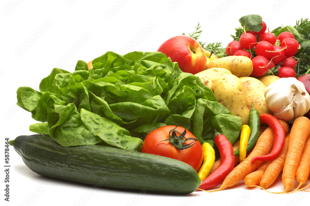 fresh vegetables on white background fresh vegetables on white background
