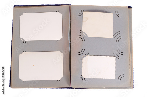 Old photo album on a white background