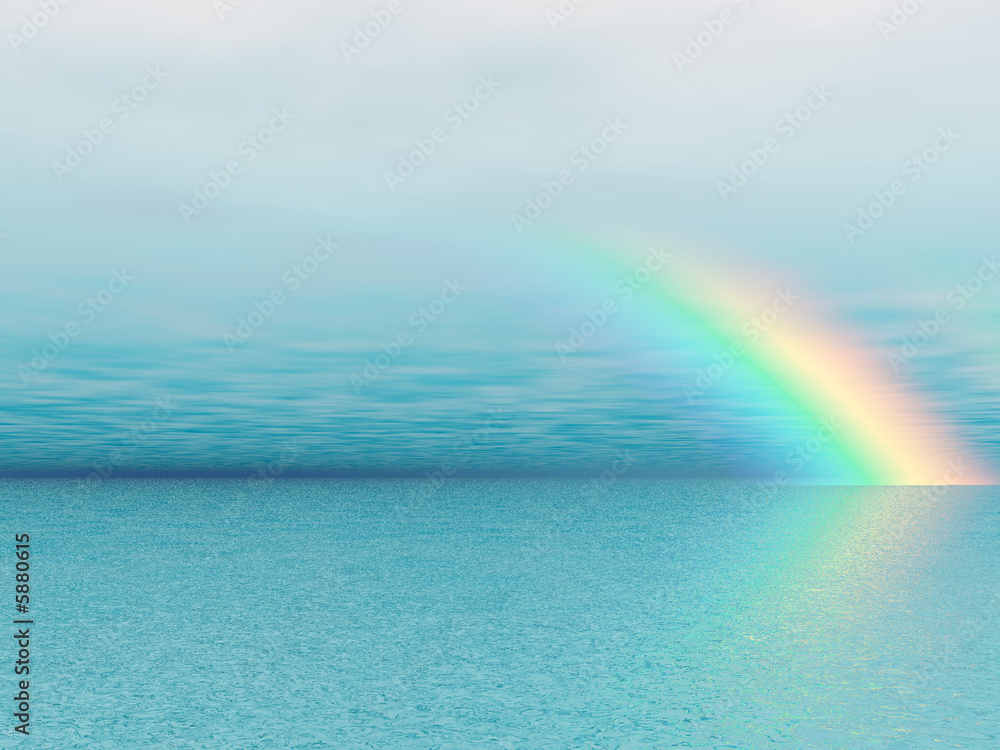 Wonderful rainbow over the sea Wonderful rainbow over the sea