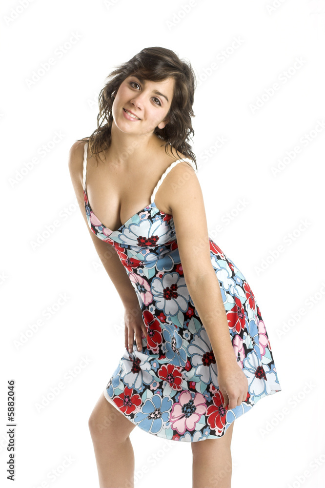 Portrait of a beautiful young woman with a dress Portrait of a beautiful young woman with a dress