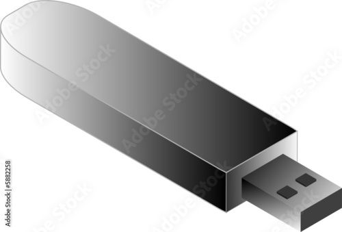 USB Pendrive illustration, 3d isometric style
