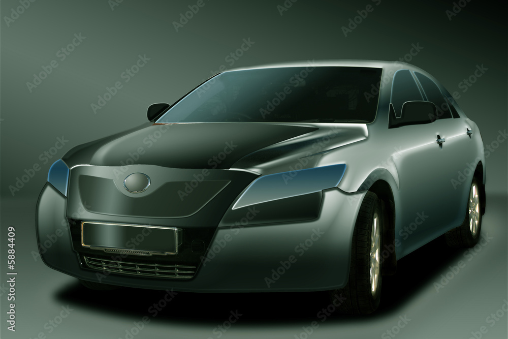 car isolated on a gradient background
