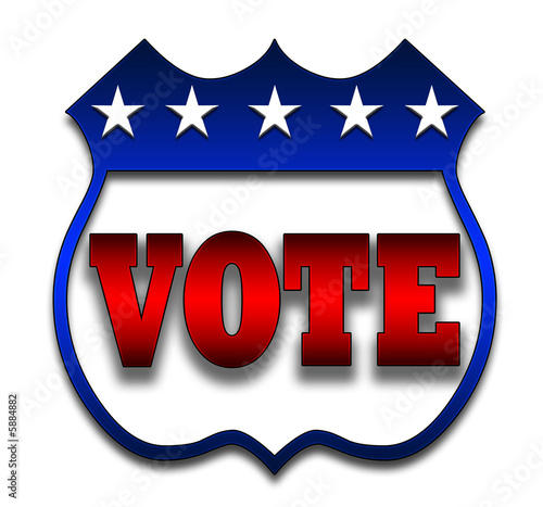 Red White and Blue voting illustration