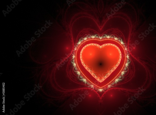 heart on the black background