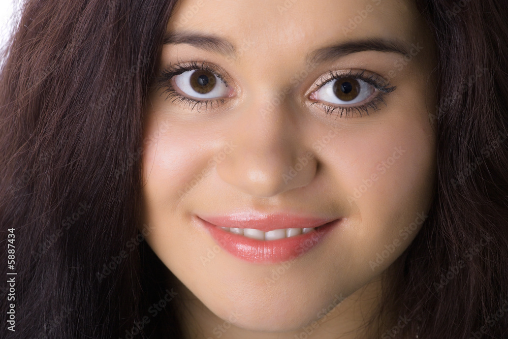Obraz premium close-up portrait of blond young brown-eyed woman