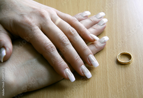 Female hands after a divorce