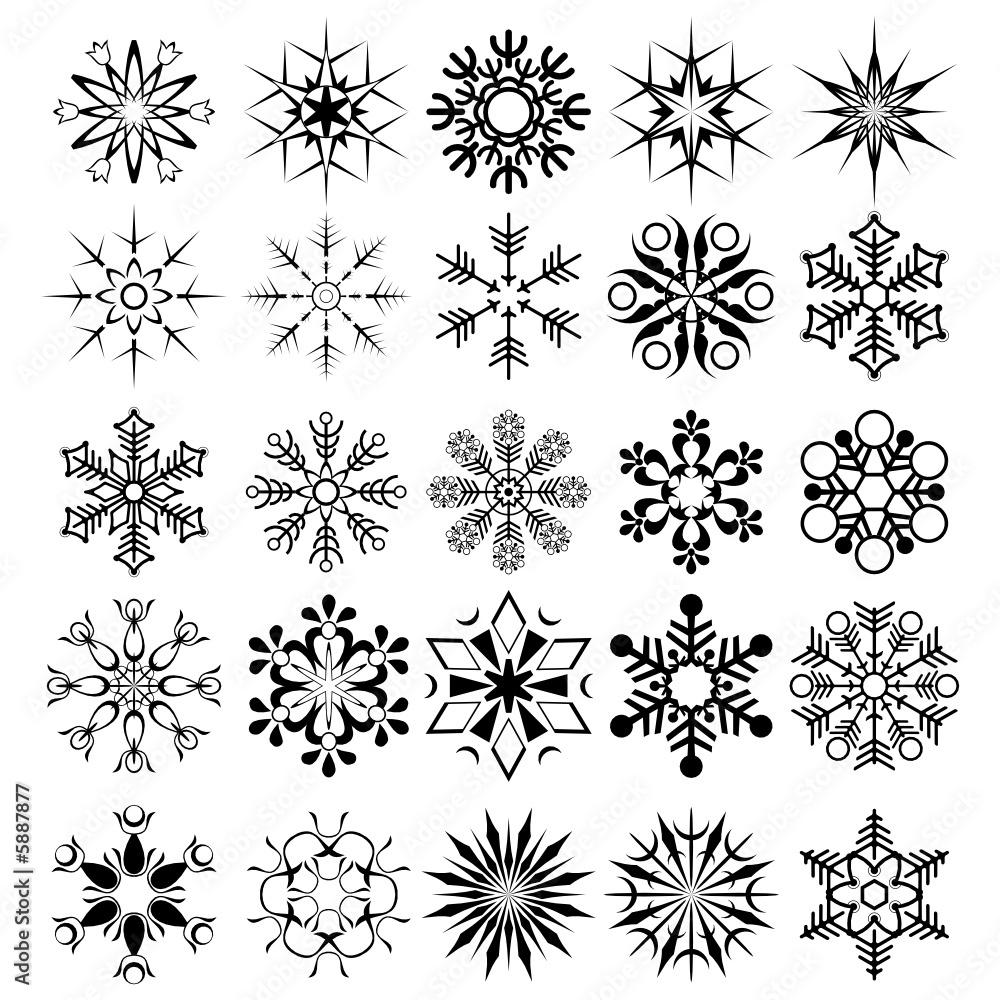 vector snowflake collection vector snowflake collection