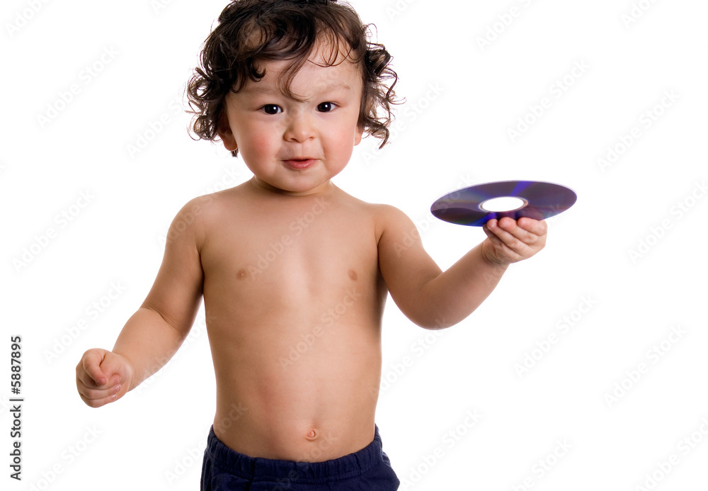 Baby  with disk.