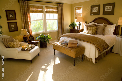 Spacious bedroom and lounge area.