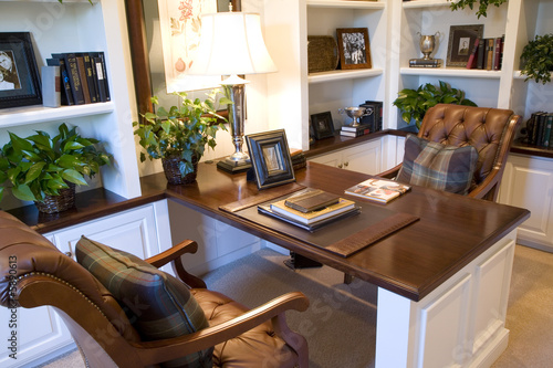 Luxury home office with contemporary decor.