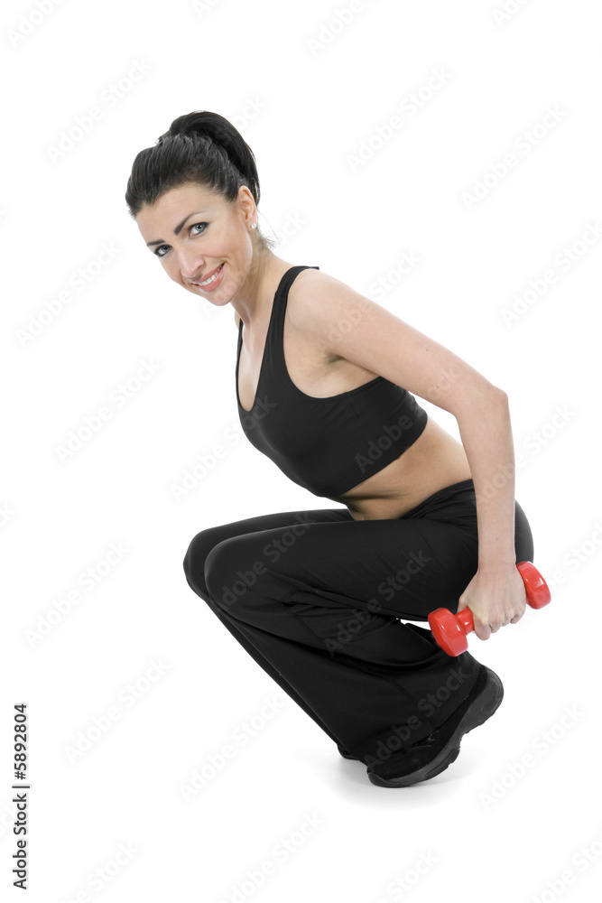 beautiful girl with dumbbells on isolated background beautiful girl with dumbbells on isolated background