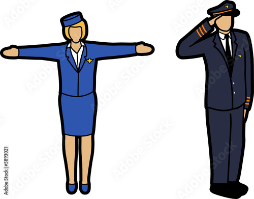 Air Hostess and Pilot