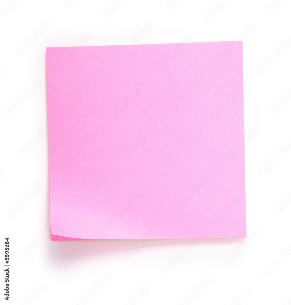 pink note over white pink note over white