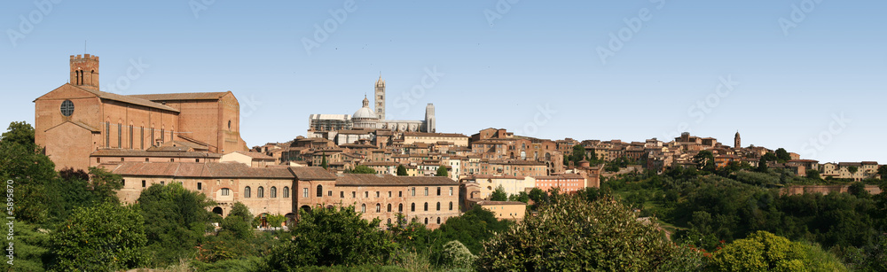 Panoramic view of Siena, Italy.
