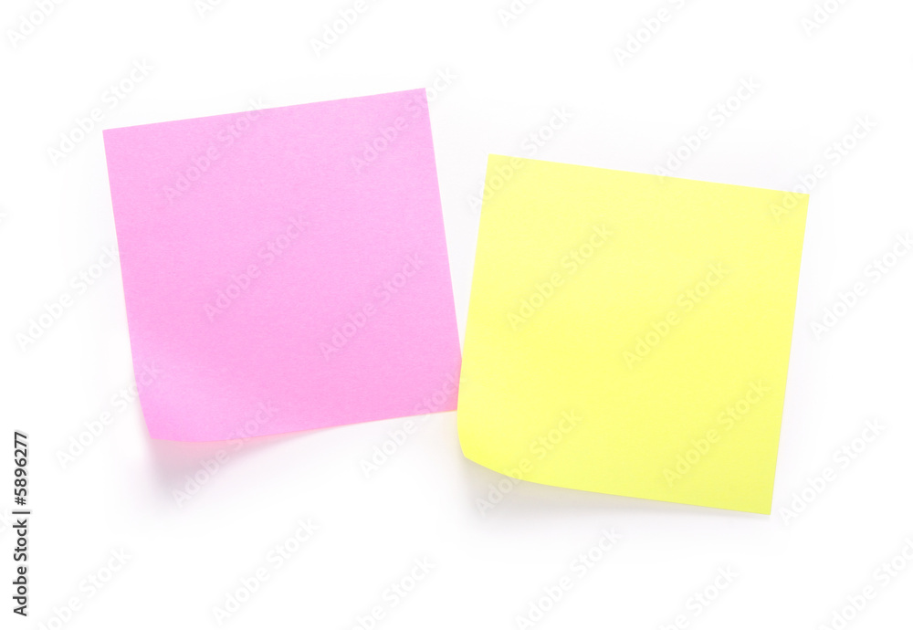 Yellow and pink note Yellow and pink note