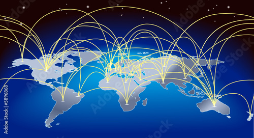 World trade map background