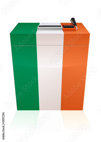 Urne d'élection Irlandaise (reflet)