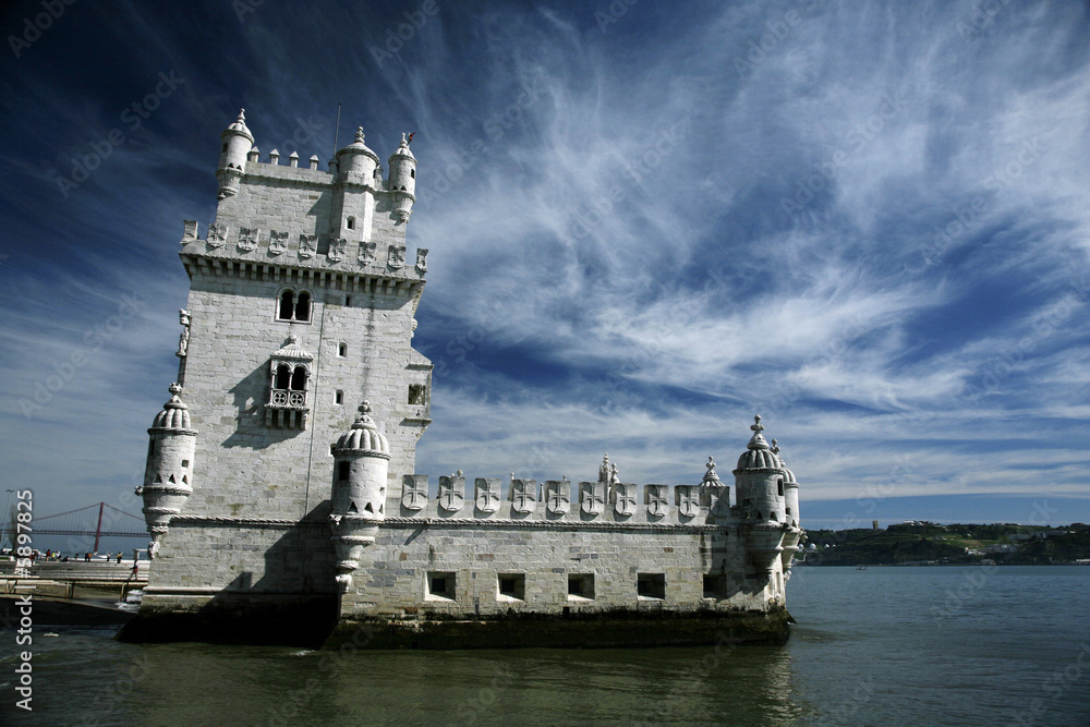 tower of belem at lisboa in duero river