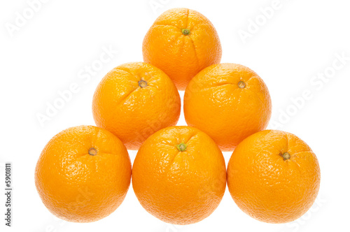 Foto Six juicy oranges top view