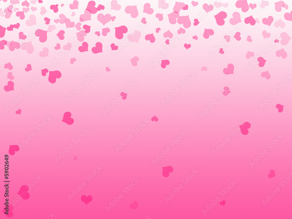 abstract romatnic background with falling hearts