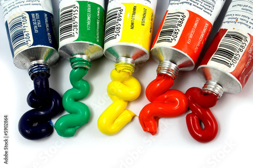 primary colors coming out of tubes