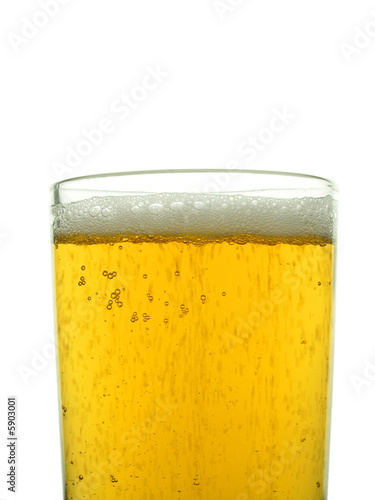 Obraz na plátne Top of a glass of lager wth white head