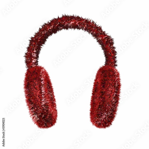 Red furry winter earmuffs