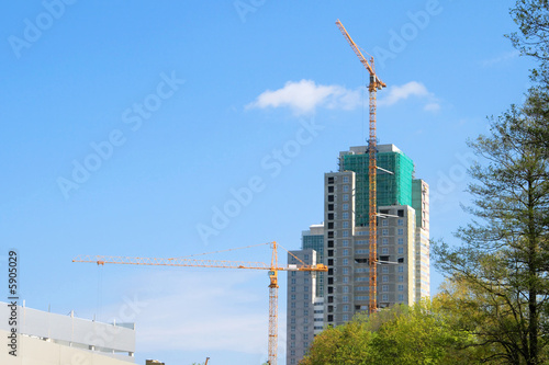 building and crane