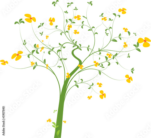vecteur série - printemps plante ou arbre à fleur vectoriel