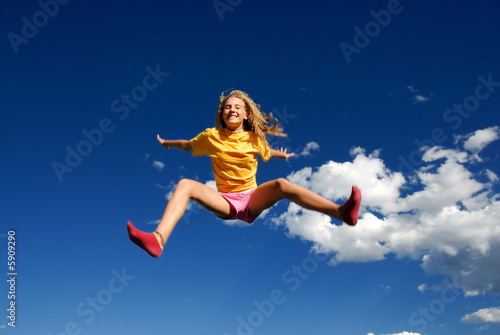 Happy girl in sky
