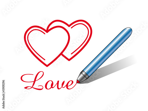 Love schreiben mit Herzen