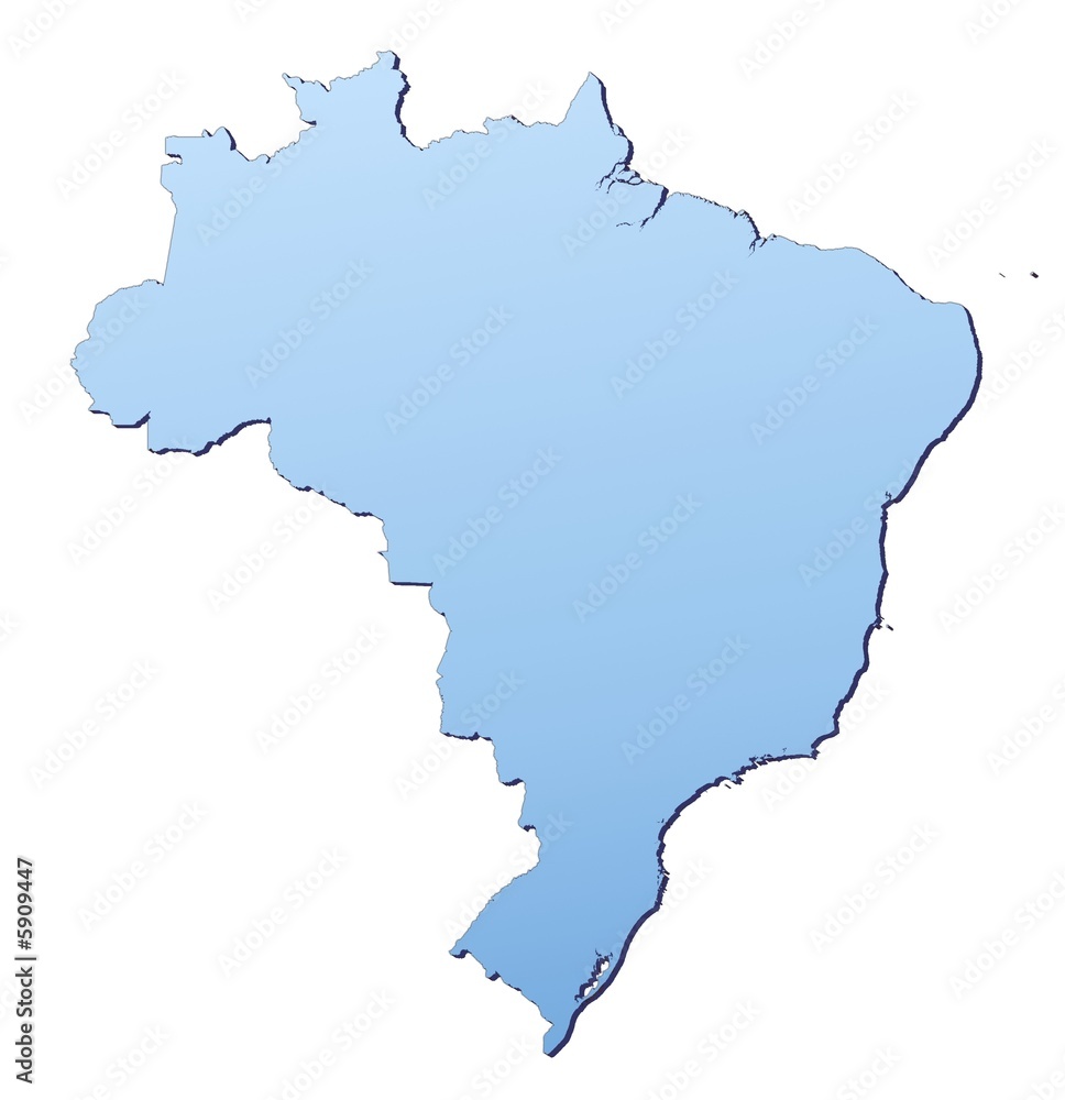 Brazil map filled with light blue gradient