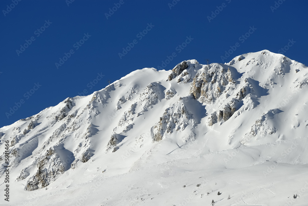 Slope of one of the mountains in a Mont Blanc range
