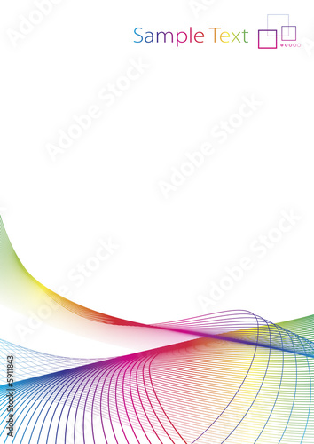 Vector illustration of rainbow colored lined art