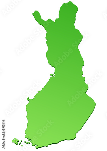 Carte de la Finlande verte
