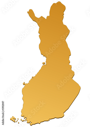 Carte de la Finlande marron