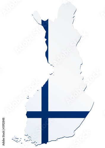 Carte de la Finlande (drapeau)